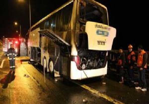 Faciadan dönüş: TEM de yolcu otobüsü yandı!