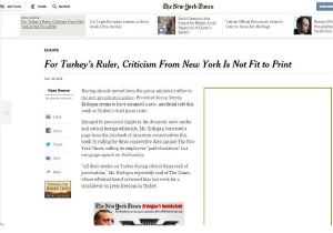 New York Times’tan Erdoğan’a yanıt 