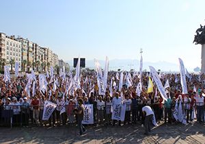 İzmir deki barış mitingine Kürkçü damgası: Erdoğan’ın iktidarsızlığı…