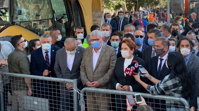 Akşener deprem bölgesinde: Bütün İzmir e geçmiş olsun