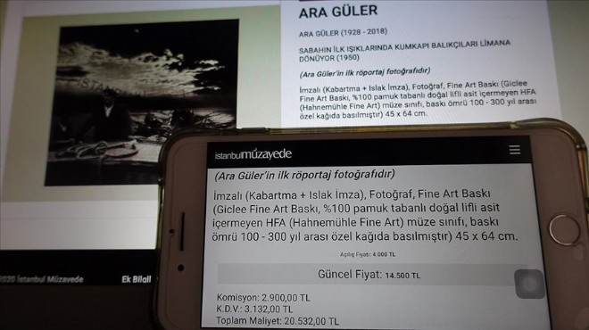 Ara Güler in ilk röportaj fotoğrafı 20 bin 532 liraya satıldı