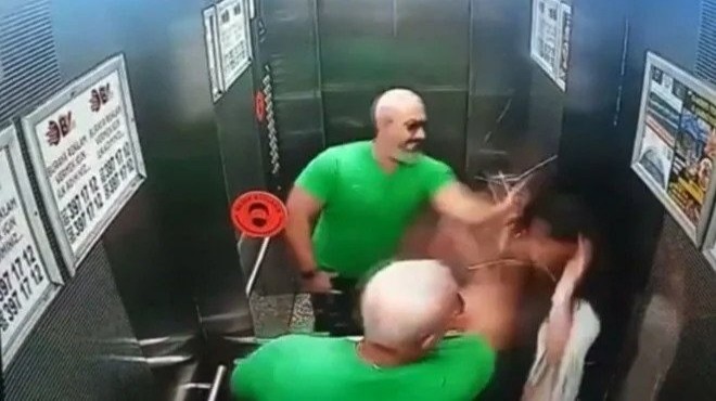 Asansörde kızını döven babaya gözaltı