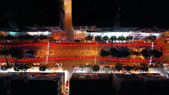 Aydın da 500 metrelik Türk bayrağı açıldı