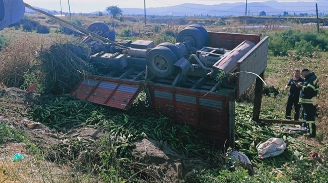 Aydın da devrilen kamyonun kasasındaki 2 tarım işçisi öldü!