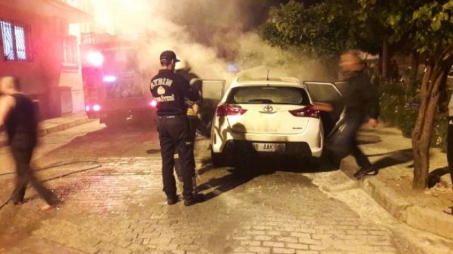 Aydın’da polis otomobili kundaklandı