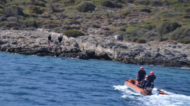 Aydın da Türk kara sularına itilen 2 düzensiz göçmen kurtarıldı