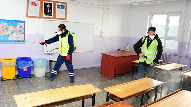 Balçova’daki okullara virüs temizliği