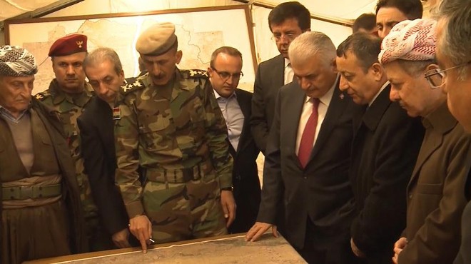 Başbakan Yıldırım Erbil deki Peşmerge cephesinde!