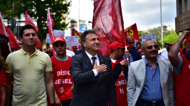 Başkan İduğ 1 Mayıs ta işçilerle birlikte yürüdü