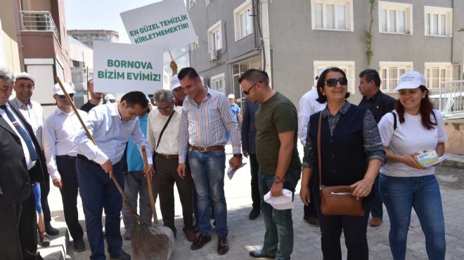Bornova da bahar temizliği: Başkan-vatandaş el ele
