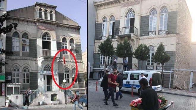 CHP li Sertel den flaş iddia: İzmir in tarihi karakolunda bayrak krizi!