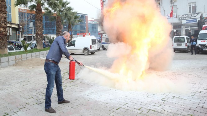 Çiğli Belediyesi nde yangın tatbikatı