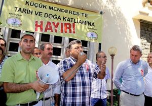 CHP li Sındır da  Altın Madenine Hayır  eylemine destek