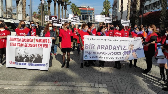 DİSK ten İzmir’de kadına şiddete tepki!