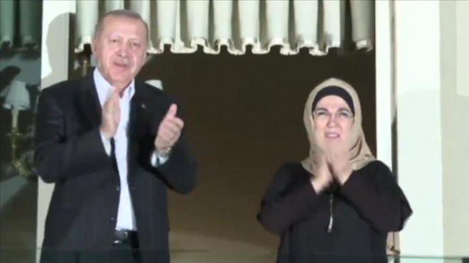 Erdoğan sağlık personeline alkışlarla destek verdi