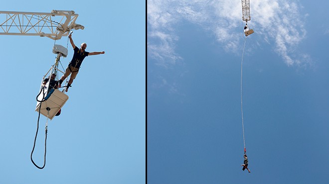 Fethiye de tatilcilerin  bungee jumping  heyecanı