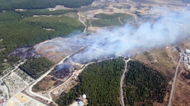 Gaziemir de mezarlık yakınında orman yangını!