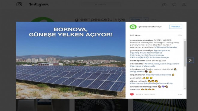 Greenpeace Bornova’yı dünyaya örnek gösterdi