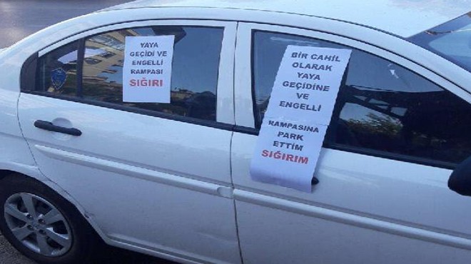 İzmir de aracını park ettiğine pişman ettiler!