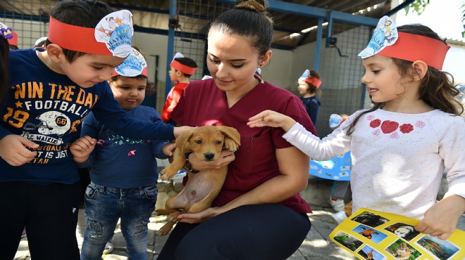 İzmir de çocuklar hayvan sevgisiyle büyüyor