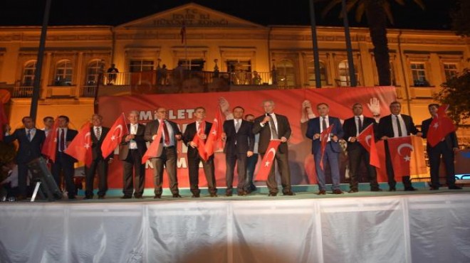 İzmir de  demokrasi nöbeti  11 inci gününde