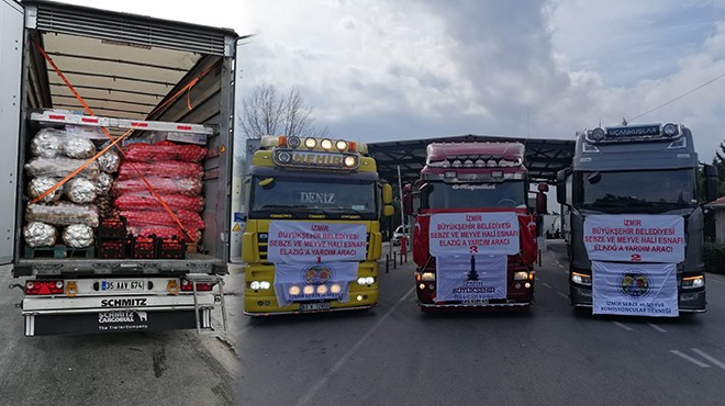 İzmir de  deprem  dayanışması: TIR lar yola çıktı