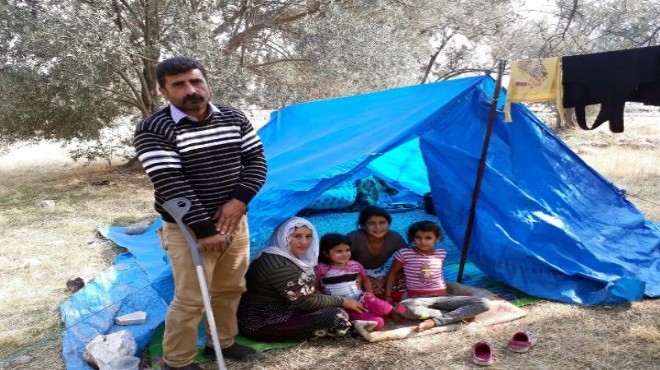 İzmir de dram çadırı: Bir aile yardım eli bekliyor...