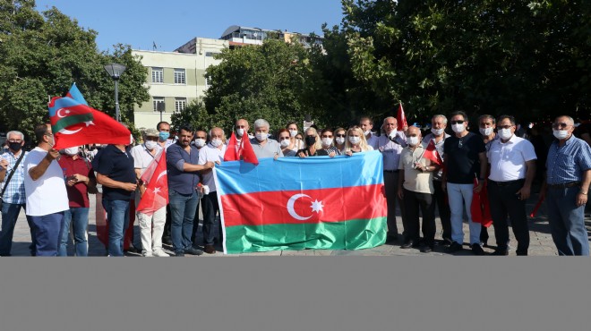 İzmir de Ermenistan ın Azerbaycan a yönelik saldırıları protesto edildi