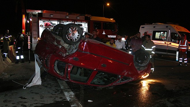 İzmir de gece yarısı feci kaza: Araçtan fırladı, viyadüğe düştü!