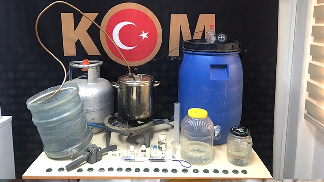 İzmir de içki üretilen eve operasyon