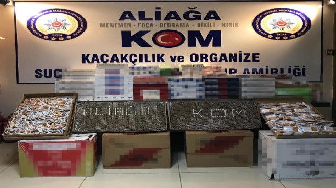 İzmir de kaçak sigara ve tütün mamulleri yakalandı