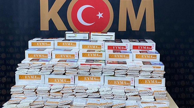 İzmir de kaçakçılara baskın: 28 bin makaron ele geçirildi!