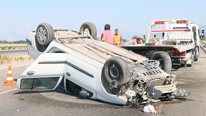 İzmir de korkunç kaza: Takla atarak durabildi!