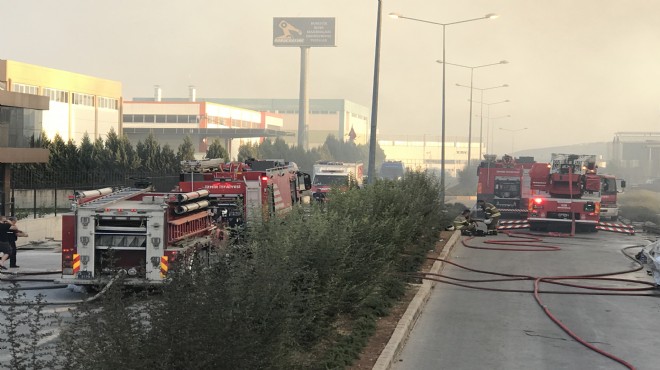 İzmir de korkutan yangın...Fabrika kül oldu!