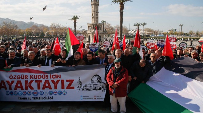 İzmir de Kudüs için memurlardan eylem