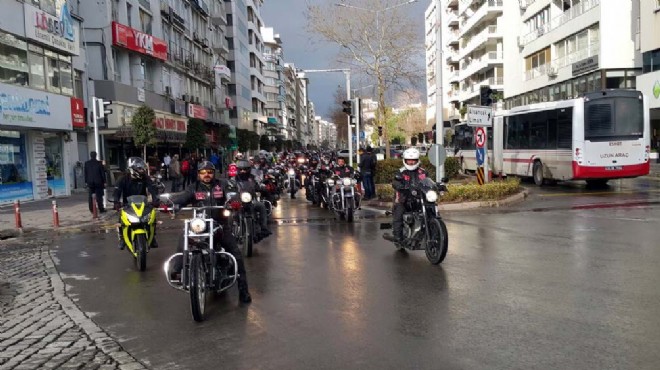 İzmir de motosiklet tutkunlarından anlamlı buluşma