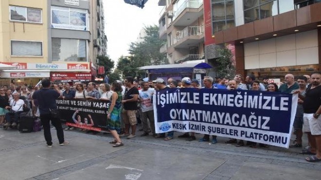 İzmir de Nuriye Gülmen ve Semih Özakça’ya destek eylemi