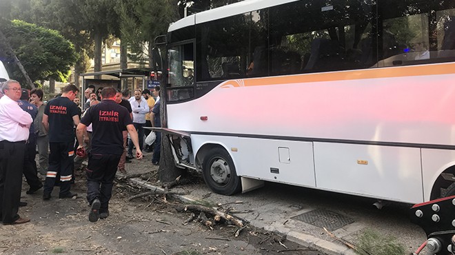 İzmir de öğrenci servisi ağaca çarptı: Çok sayıda yaralı var!