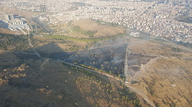 İzmir de ormanlık alanda korkutan yangın
