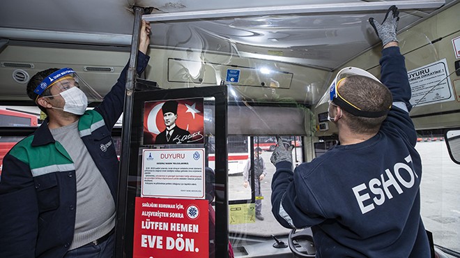 İzmir de otobüs şoförlerine kabin ve koruyucu başlık