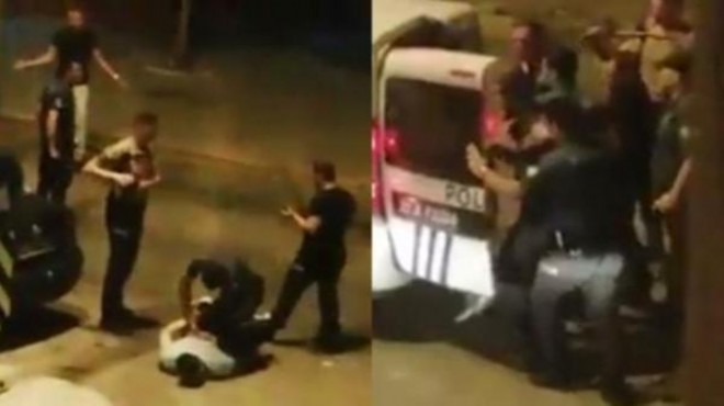 İzmir de polisin kelepçeli gence copla müdahalesine tepki