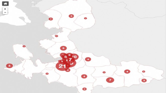 İzmir de son 10 yılın utanç haritası.... Şiddete boyun eğme!