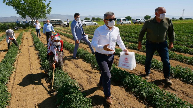 İzmir de tarım işçilerine ücretsiz maske dağıtıldı