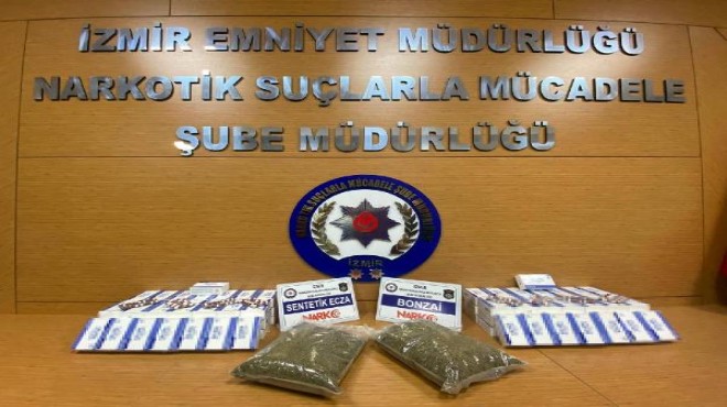 İzmir de uyuşturucuyla yakalanan 3 kişiye gözaltı