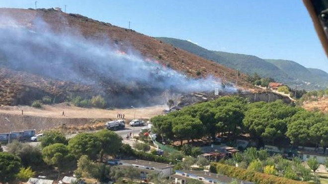 İzmir in iki ilçesinde orman yangınına havadan müdahale!