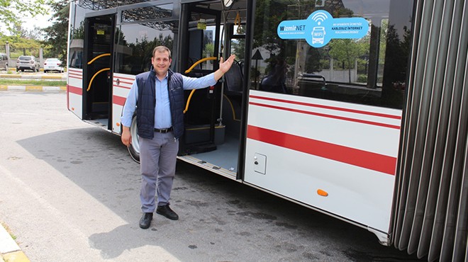 İzmir in otobüslerinde internet dönemi