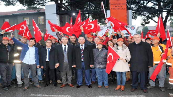Karayolu işçilerinden İzmir de  kadro  eylem!