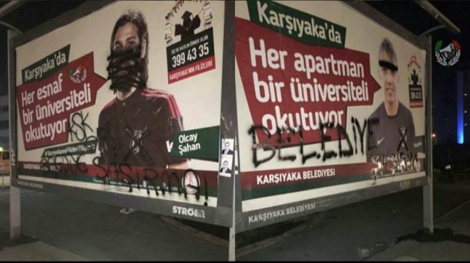 Karşıyaka taraftarından belediyeye billboard tepkisi