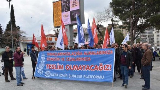 KHK ihraçlarına İzmir de protesto