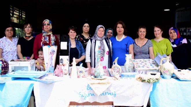 Kursiyerlerin eserleri Pınarbaşı’nda sergiye çıktı